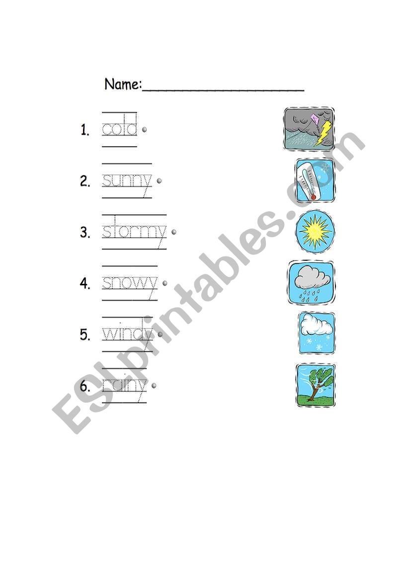 Weather Match Up worksheet