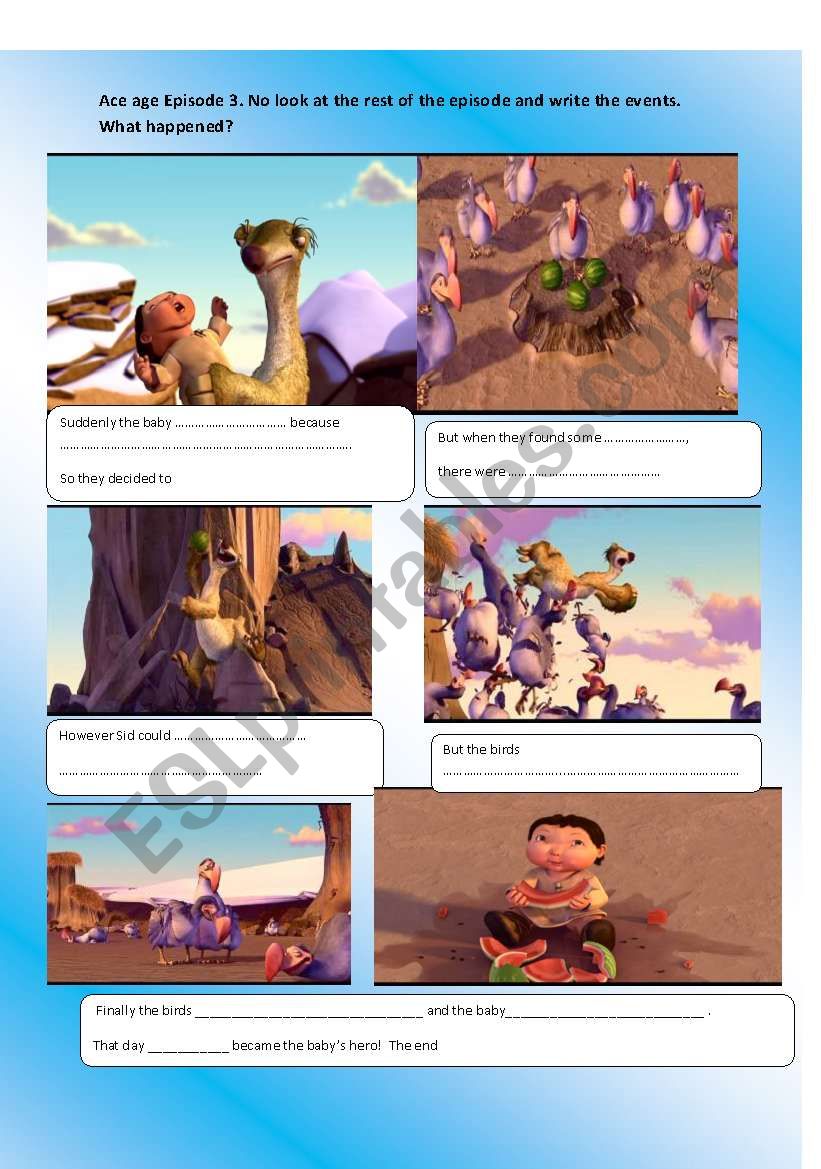 Ice age episode 3 worksheet