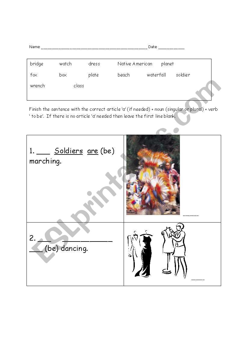 article a  worksheet