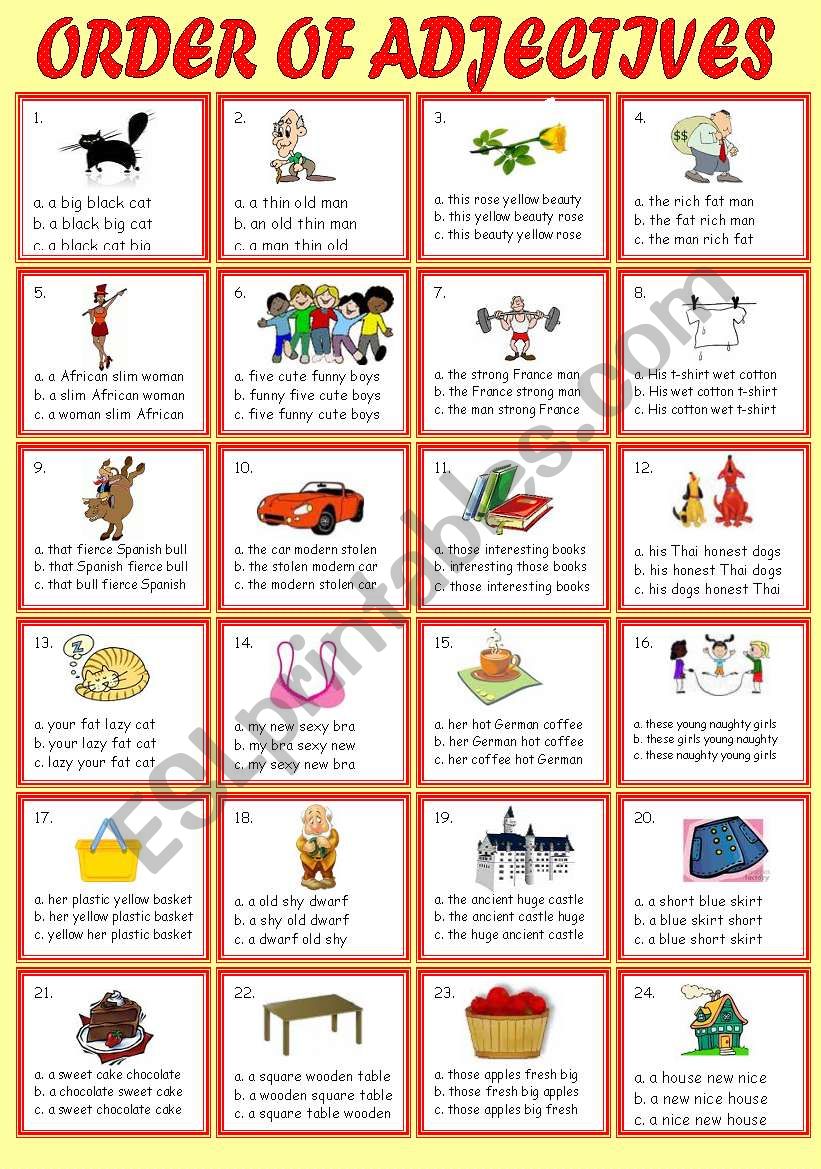 order-of-adjective-multiple-choice-with-keys-esl-worksheet-by-sweetdreamja