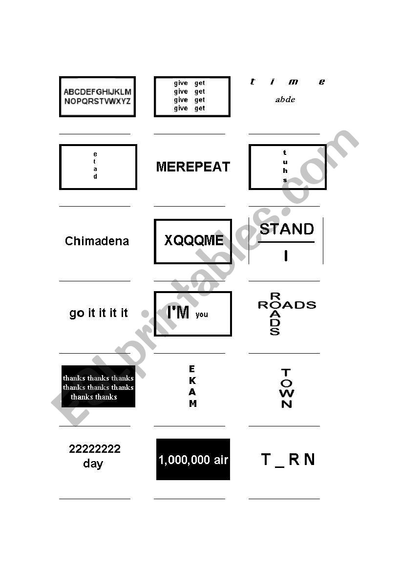 Word Puzzles worksheet