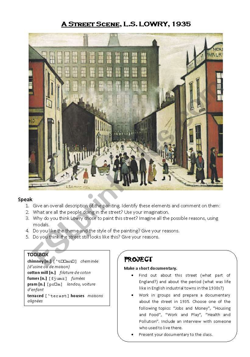 A Street Scene worksheet