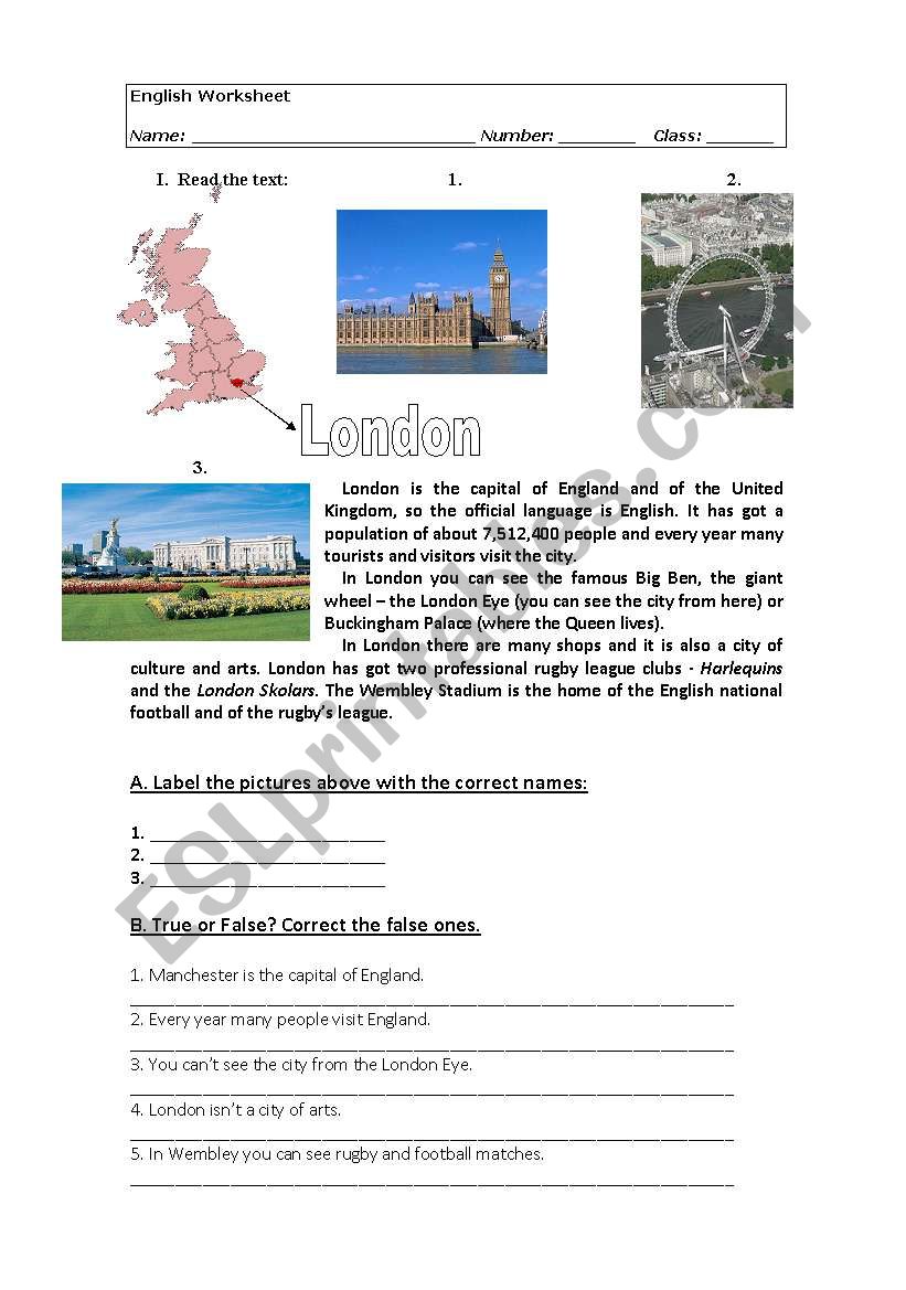 London worksheet