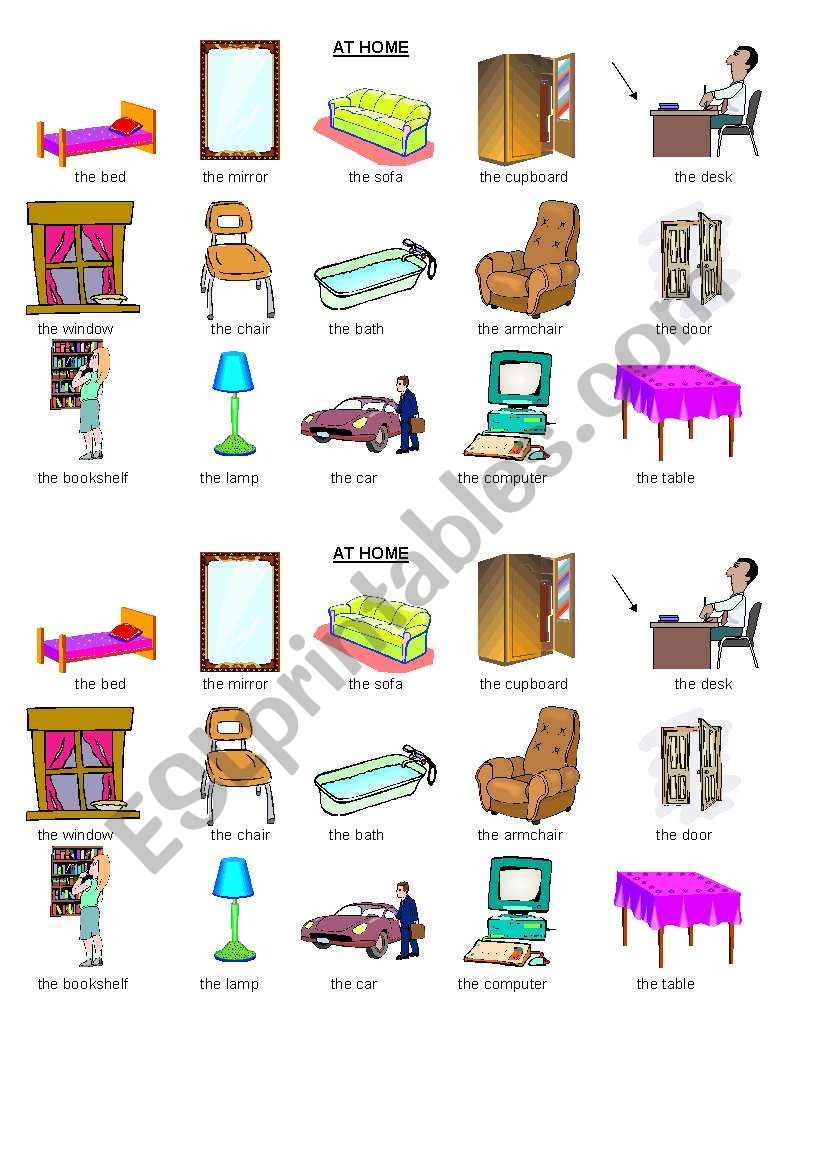 home furniture worksheet