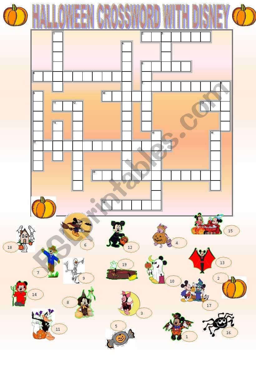 Halloween crossword with Disney