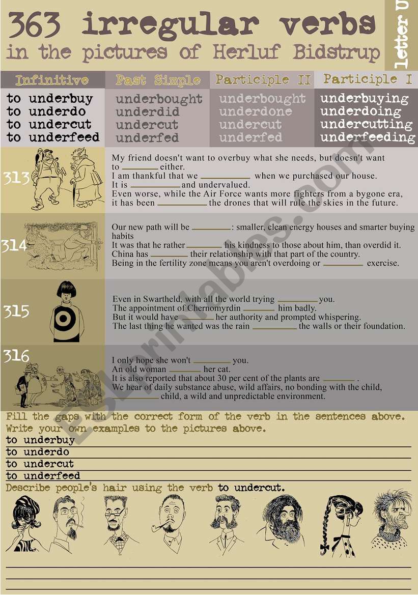 363 Irregular verbs in the pictures of Herluf Bidstrup