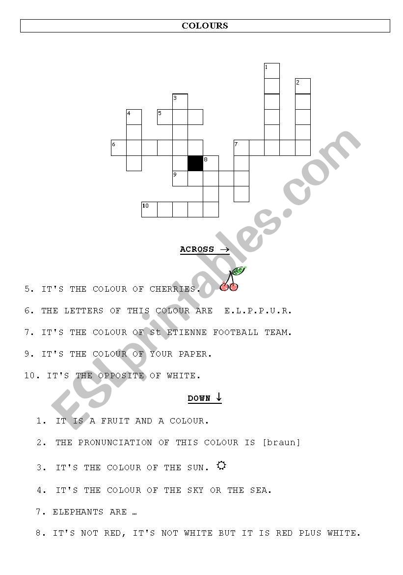 COLORS worksheet