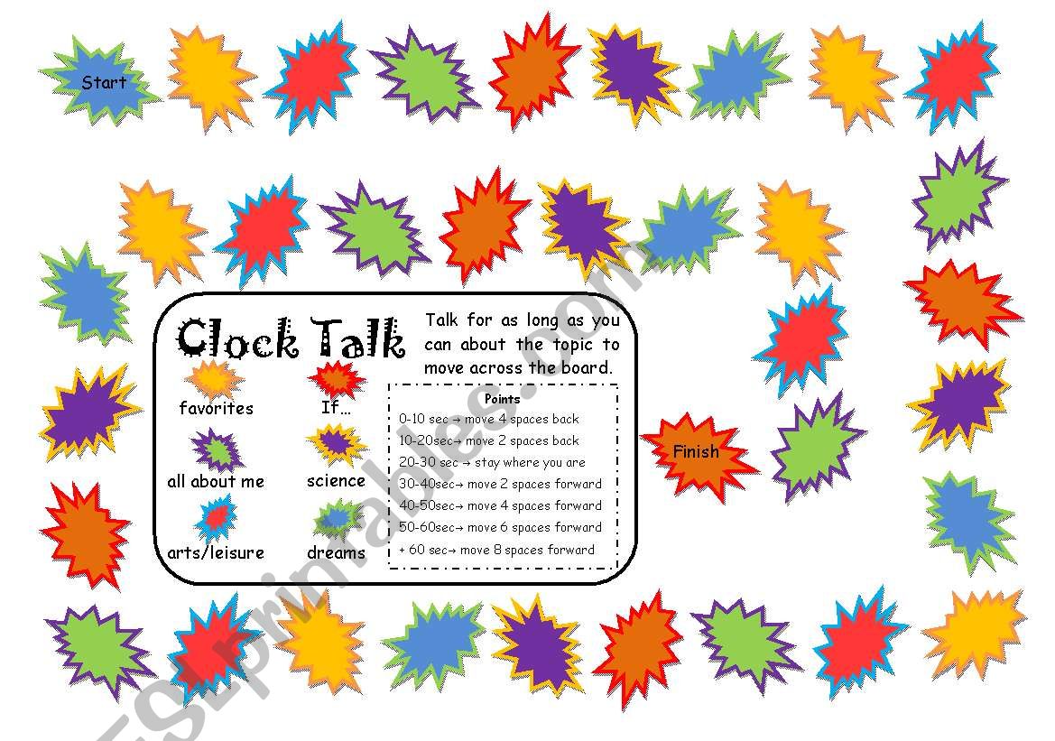 Clock Talk - Board Game for Speaking Practice