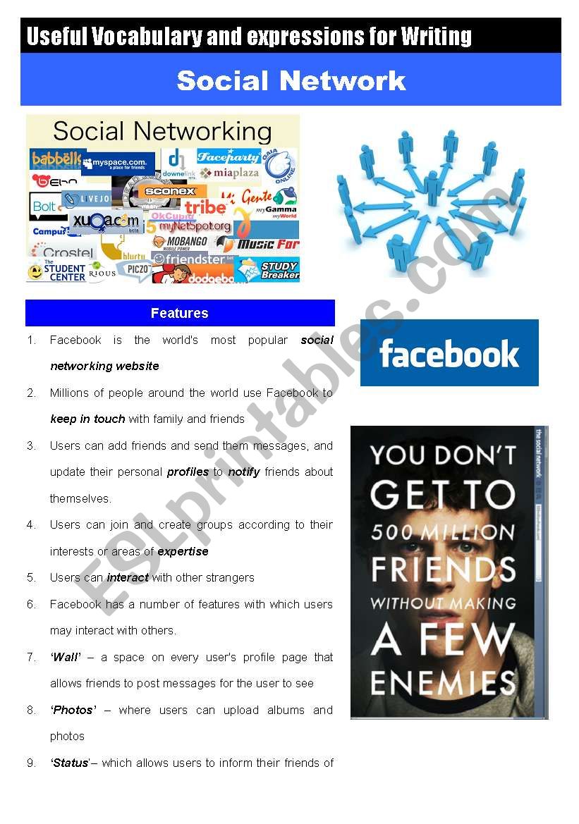 SOCIAL NETWORK useful vocabulary and Expressions
