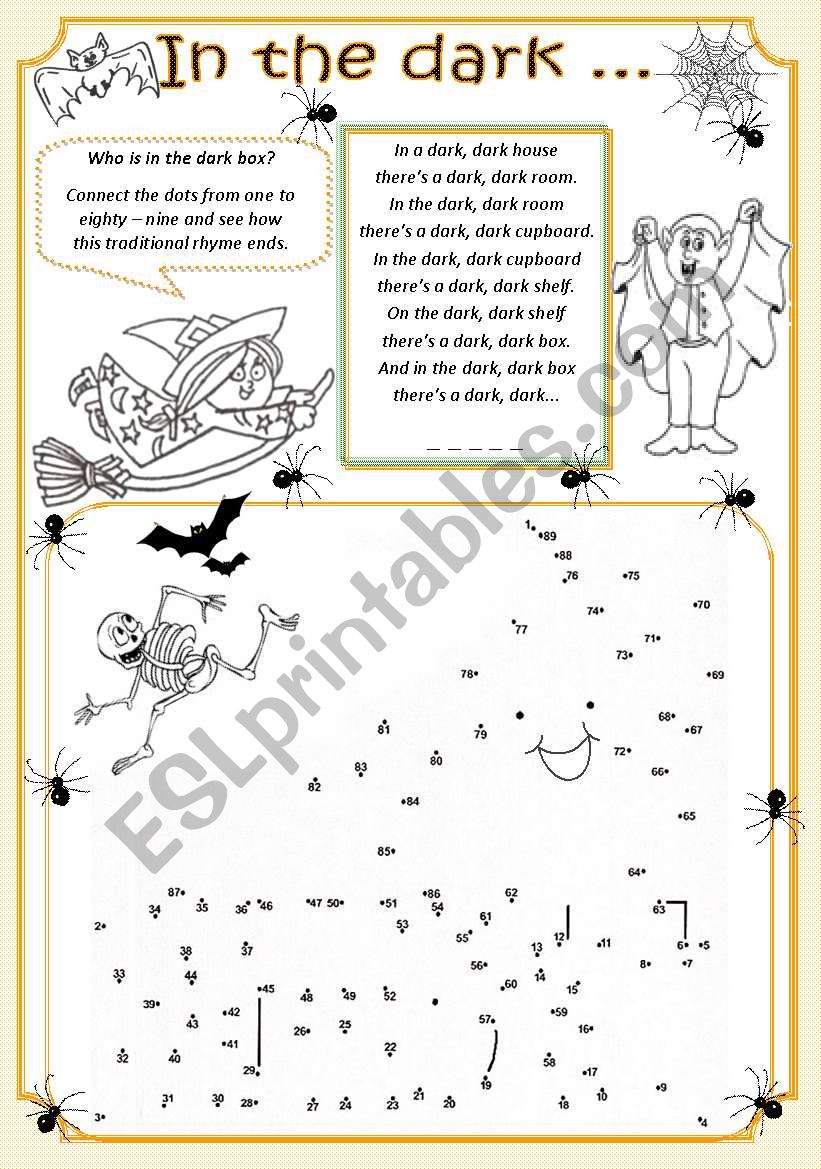 In the dark ... rhyme worksheet