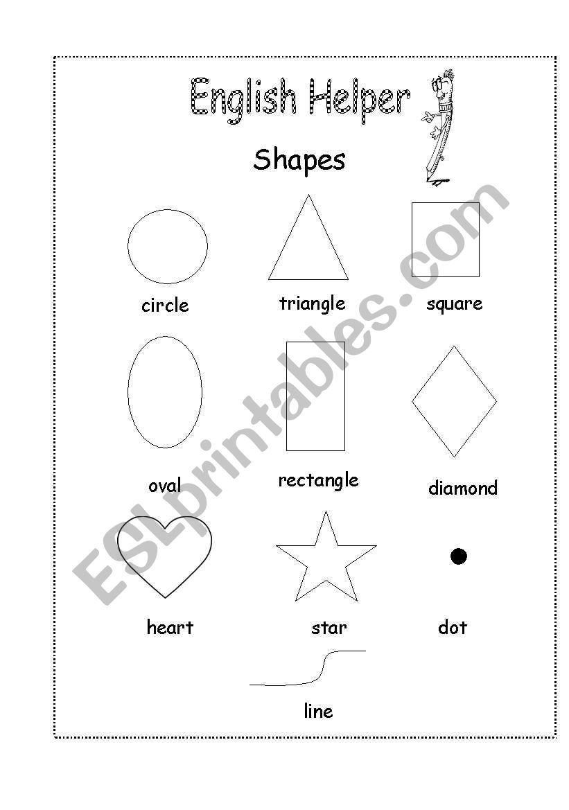 Shape English Helper worksheet