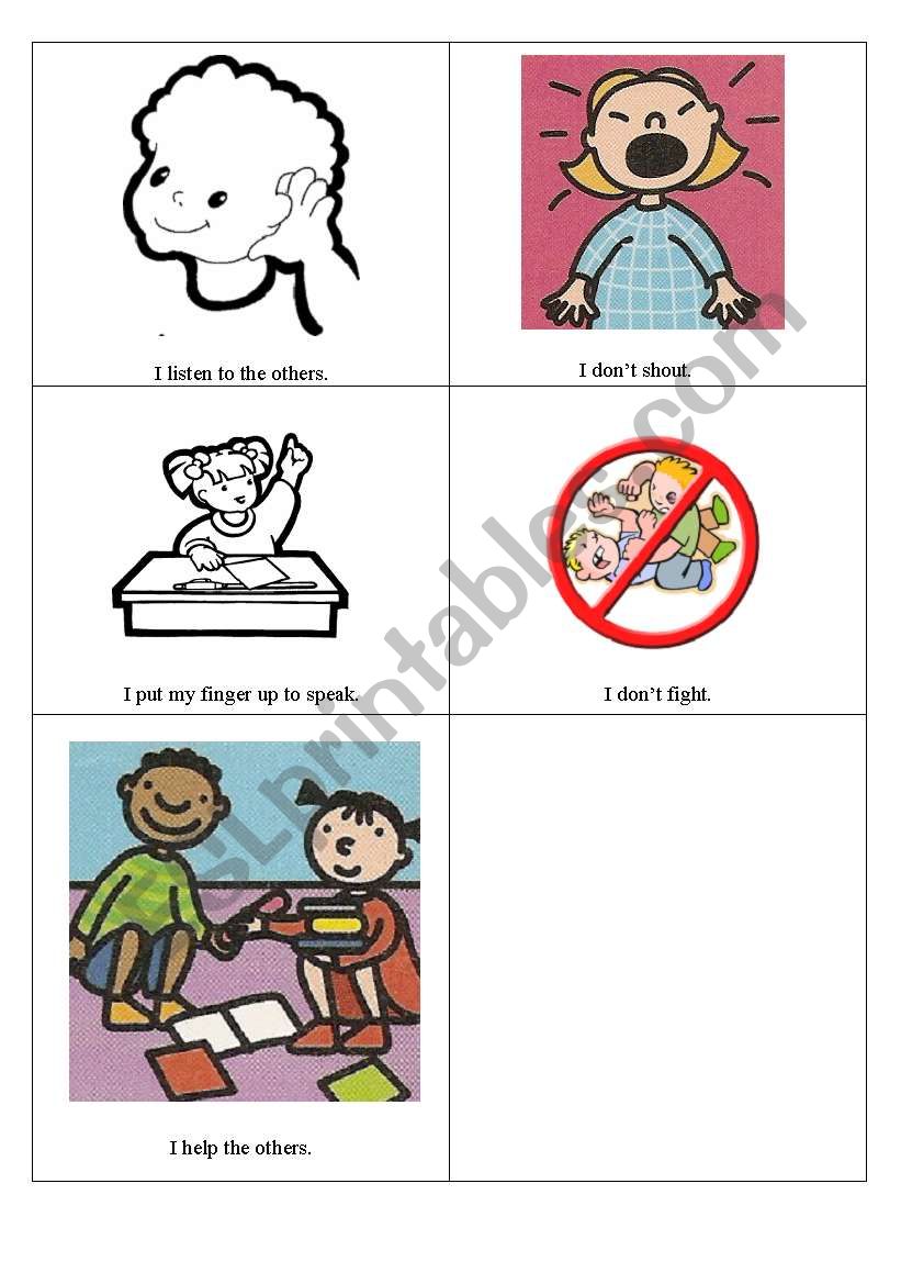 The classrooms rules worksheet