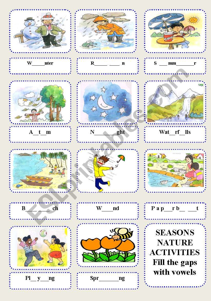 Weather vocabulary worksheet