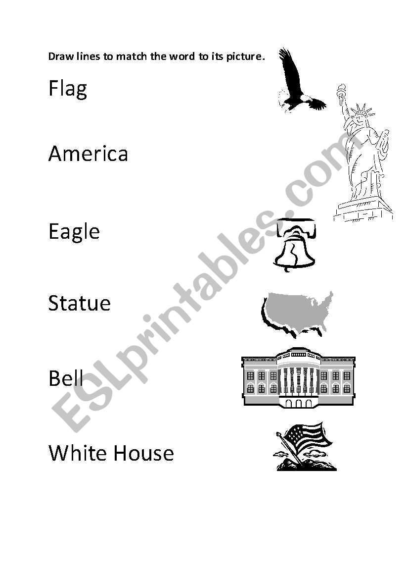 American Symbols worksheet