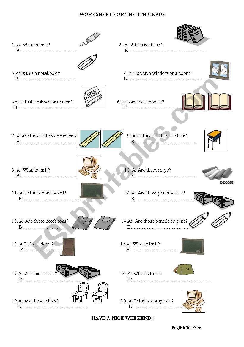 classroom language worksheet