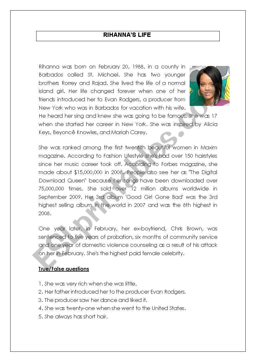 biography comprehension worksheets pdf free