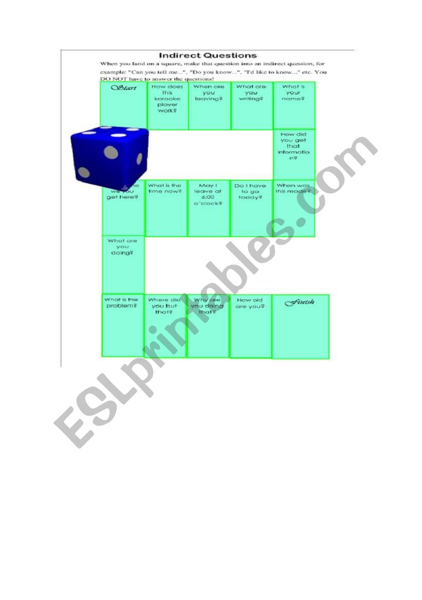 Indirect Questions worksheet