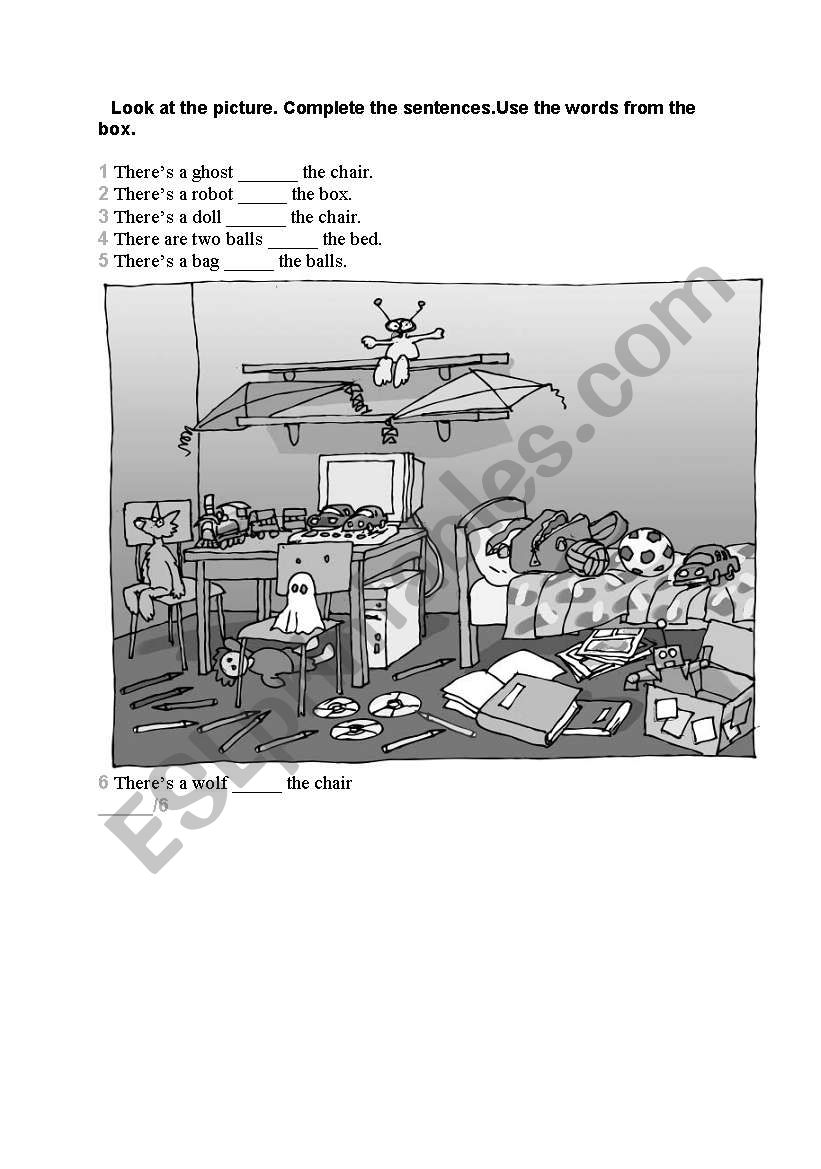 prepositions of place worksheet