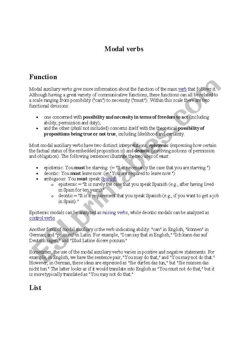 modal verbs worksheet