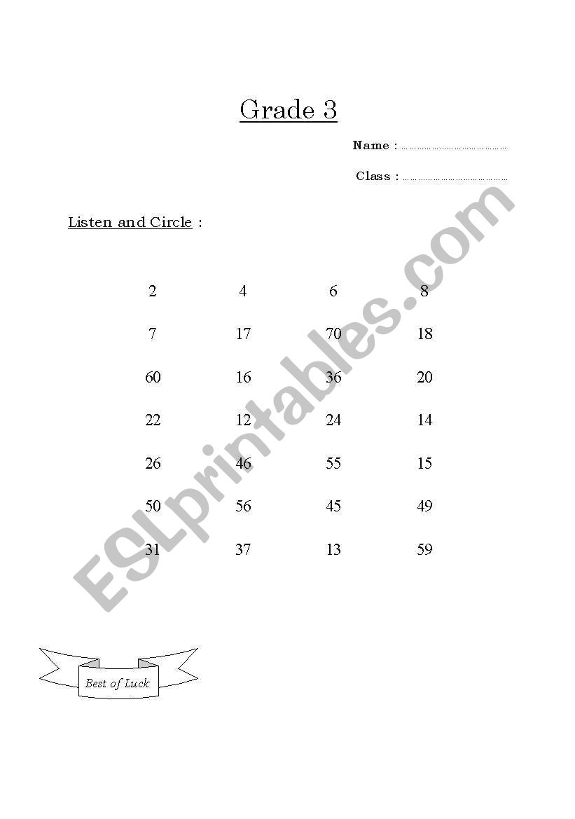 listen and circle worksheet