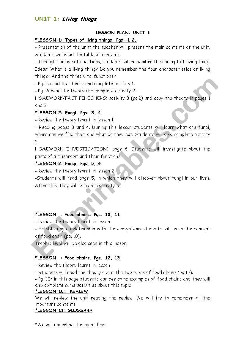 Living things.Lesson plan.Part 3/4.