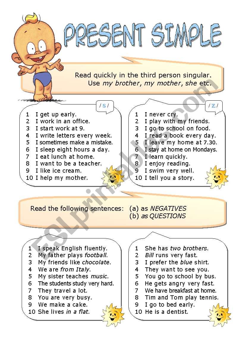 Present Simple Tense worksheet