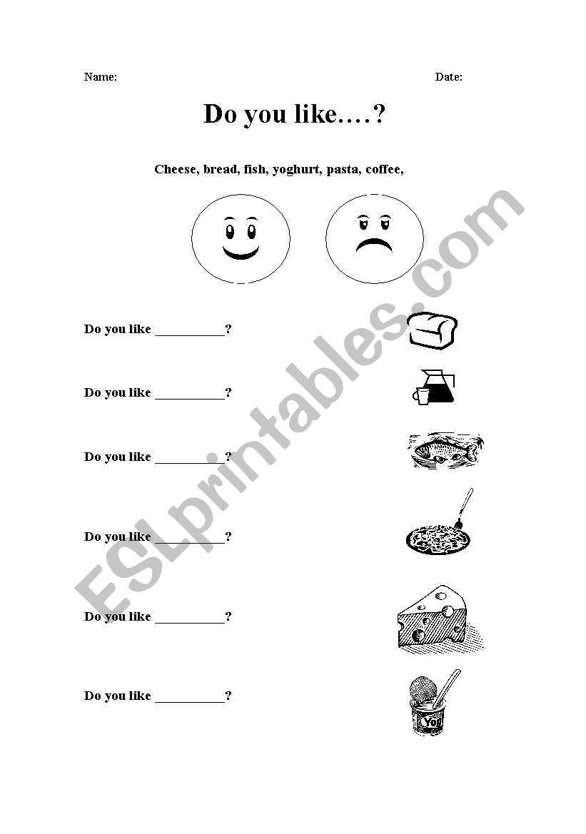 Do you like...? worksheet