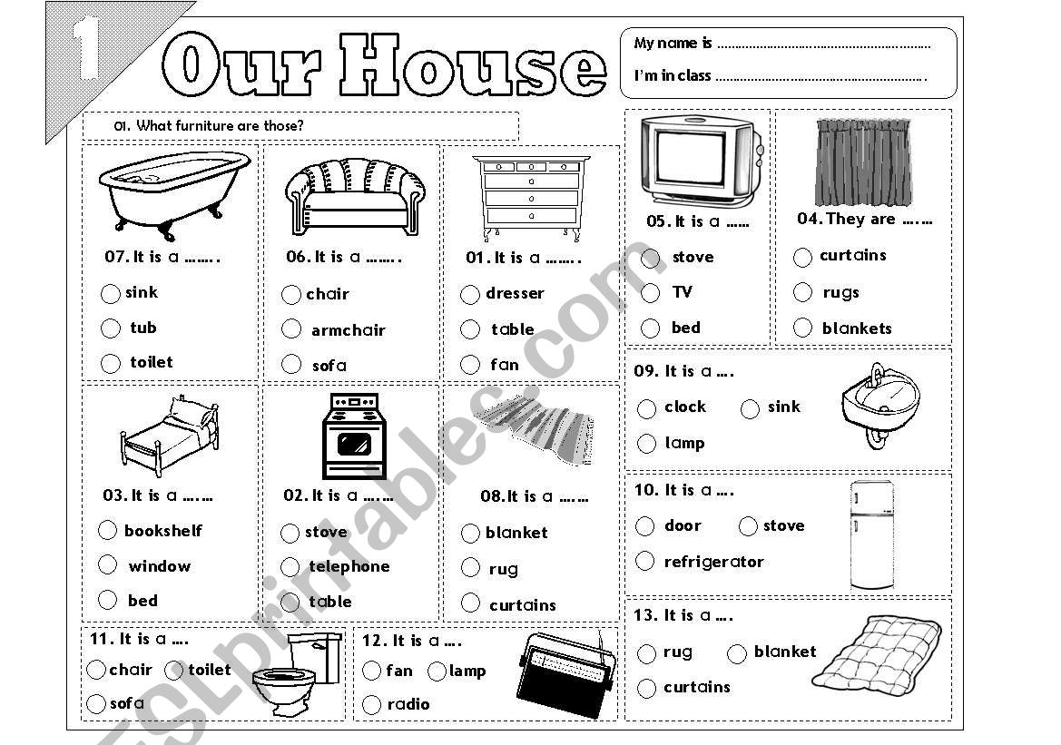Our House - 01 worksheet