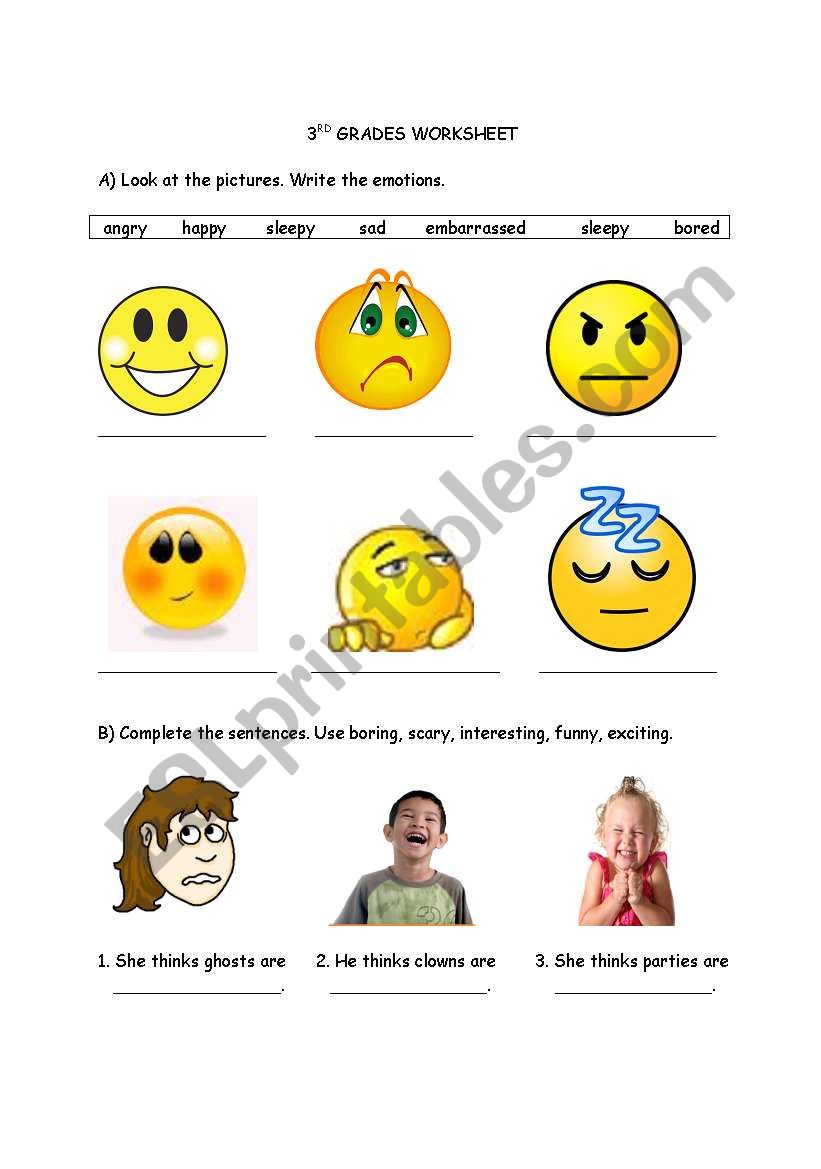 Emotions worksheet