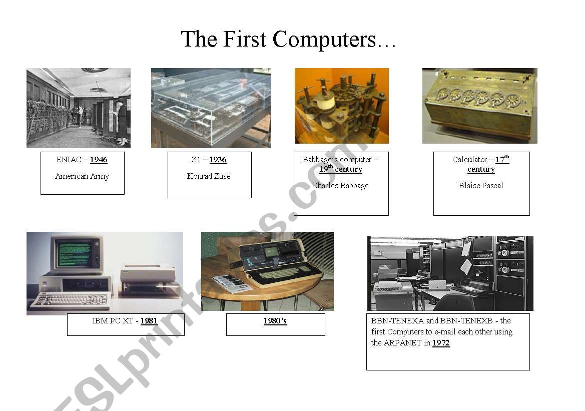 Early computers worksheet