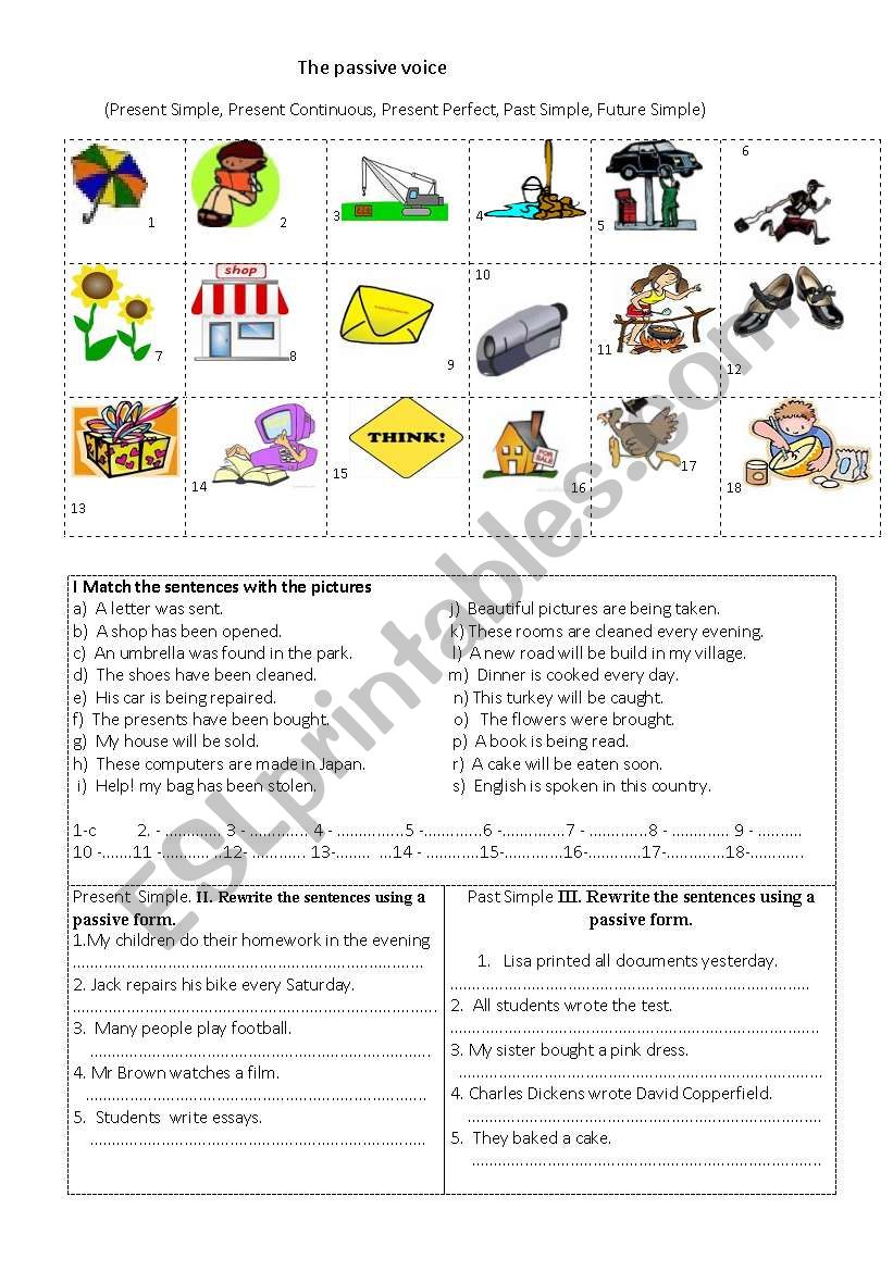 Passive Voice-exercises worksheet