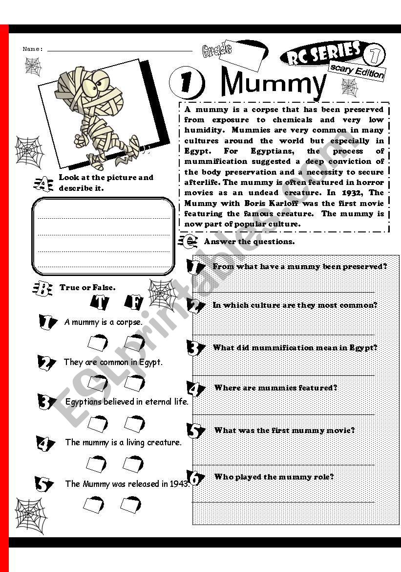 RC Series Level 1_Scary Edition_01 Mummy (Fully Editable + Answer Key