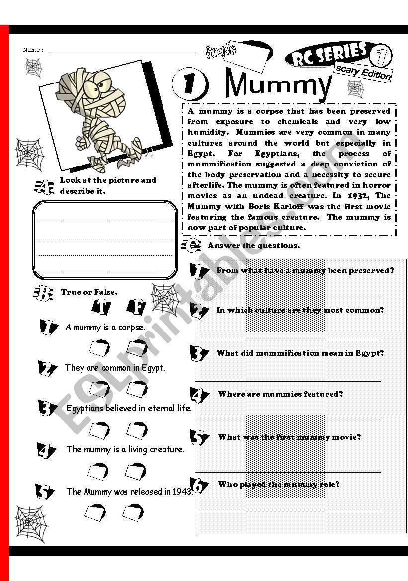 RC Series Level 1_Scary Edition_01 Mummy (Fully Editable + Answer Key)