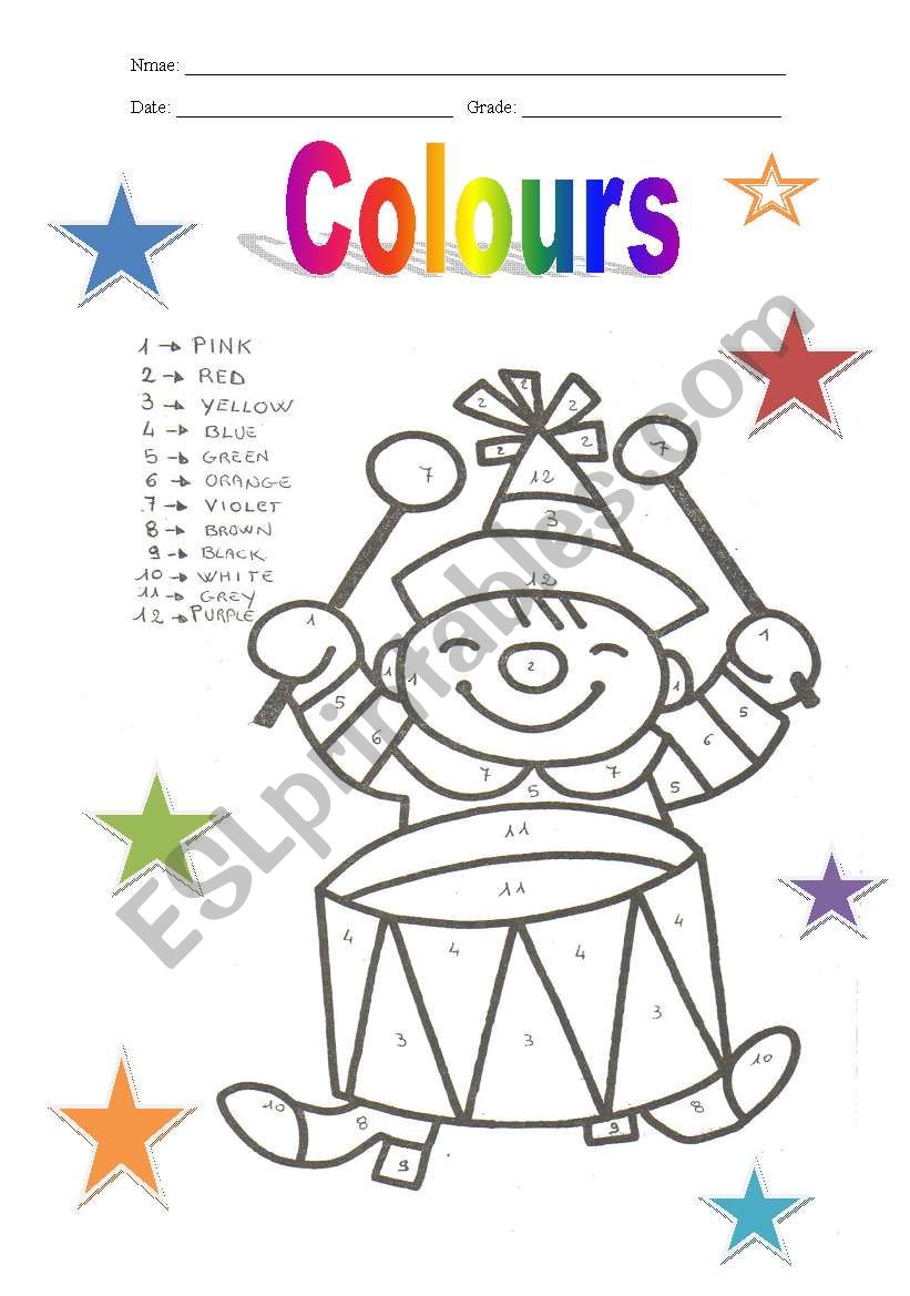 Colours worksheet worksheet