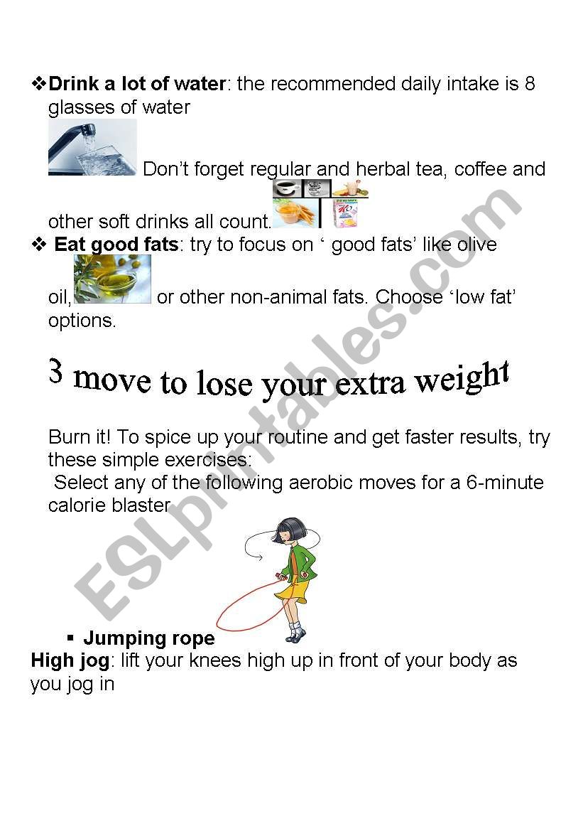 healthy eating tips (2/2) worksheet