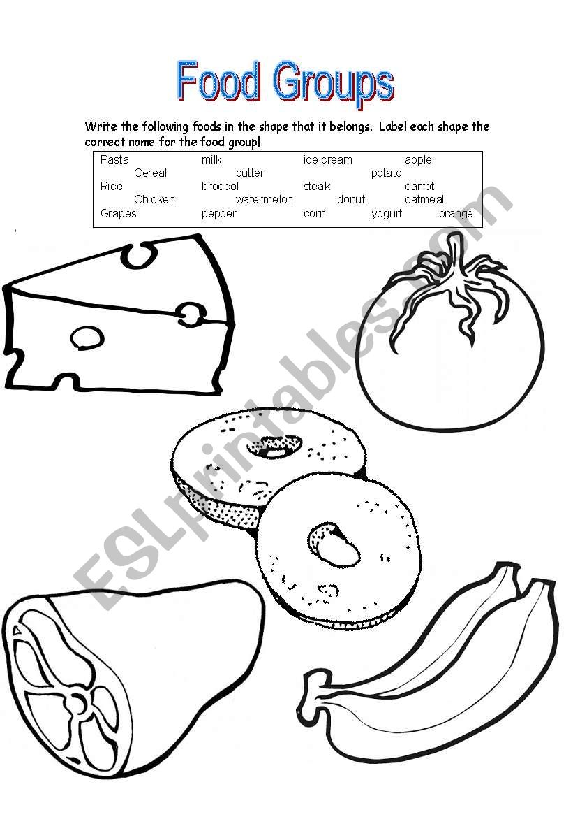 Food Groups Sort worksheet