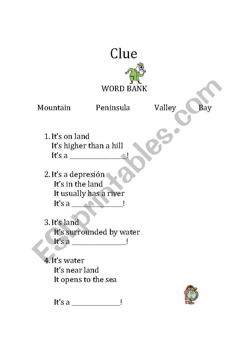 GEOGRAPHY DETECTIVE worksheet