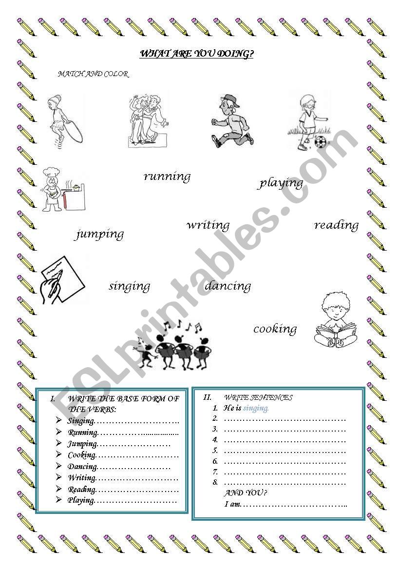 what are you doing? worksheet