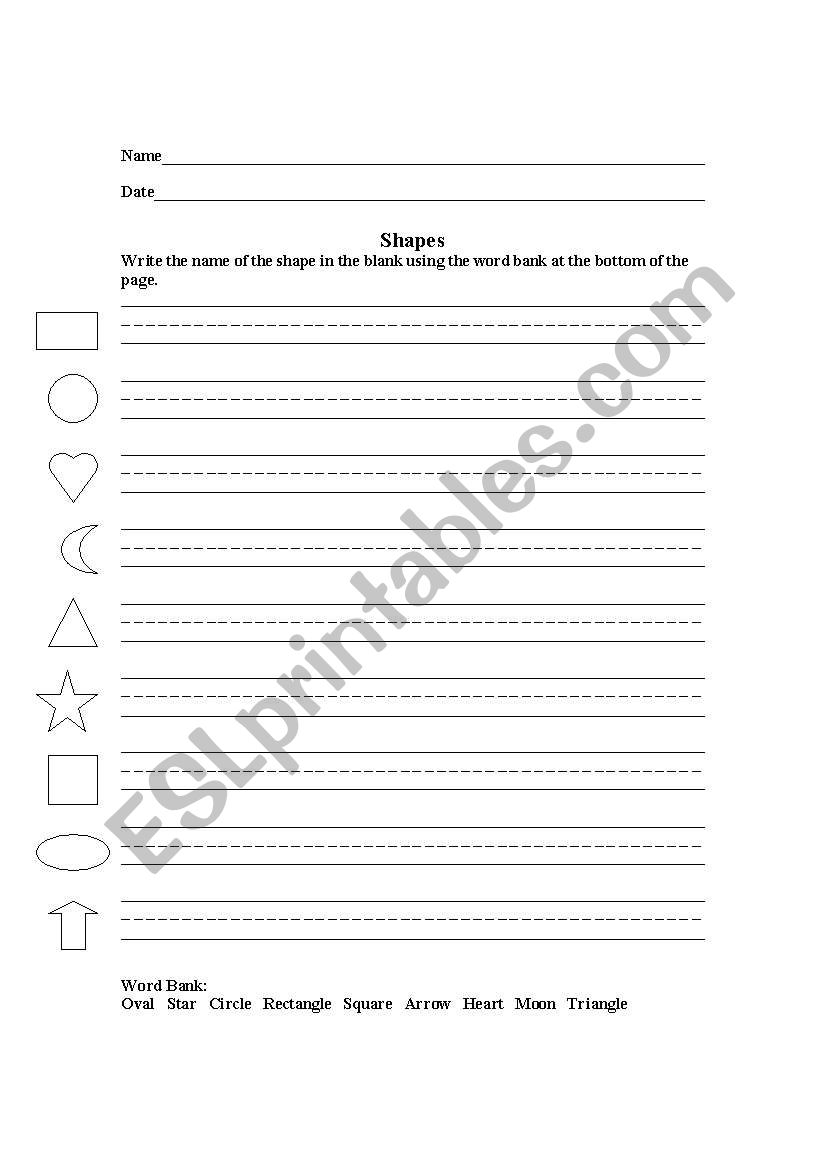 Shapes handwriting worksheet worksheet