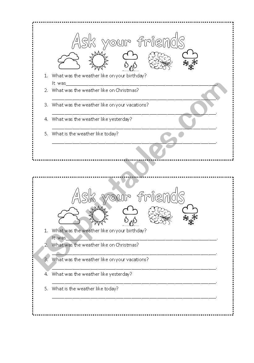 weather interview worksheet