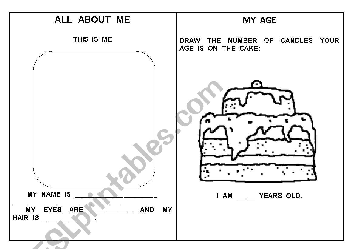ALL  ABOUT  ME  MINI  BOOK worksheet