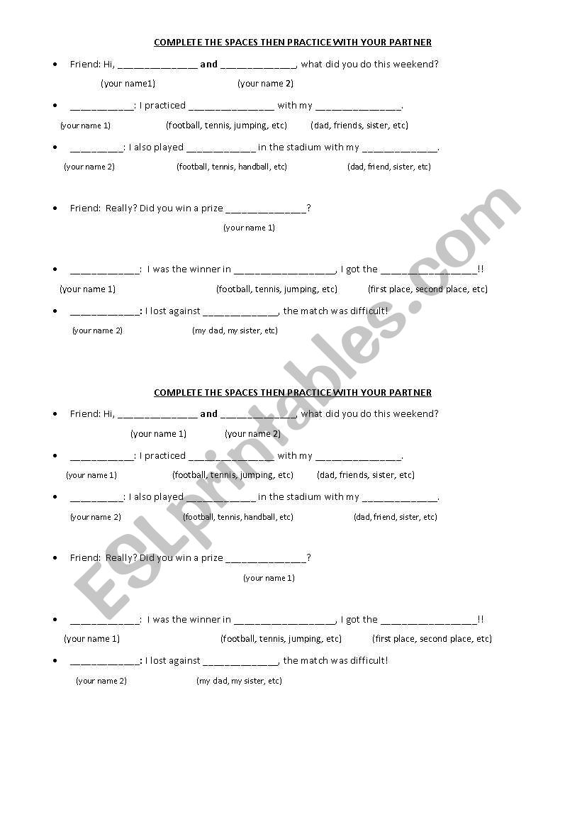 speaking activity between 3 worksheet