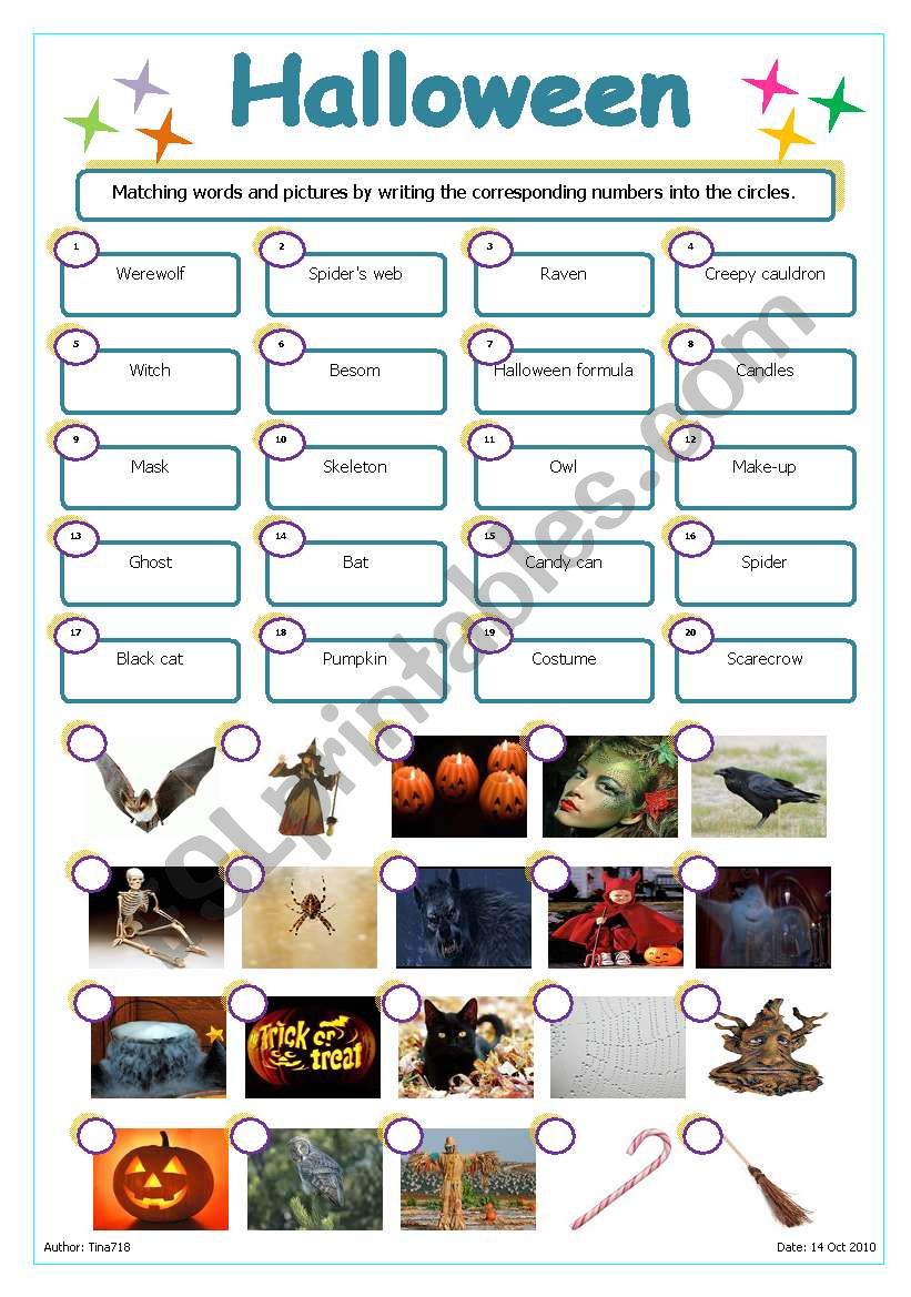 Halloween worksheet