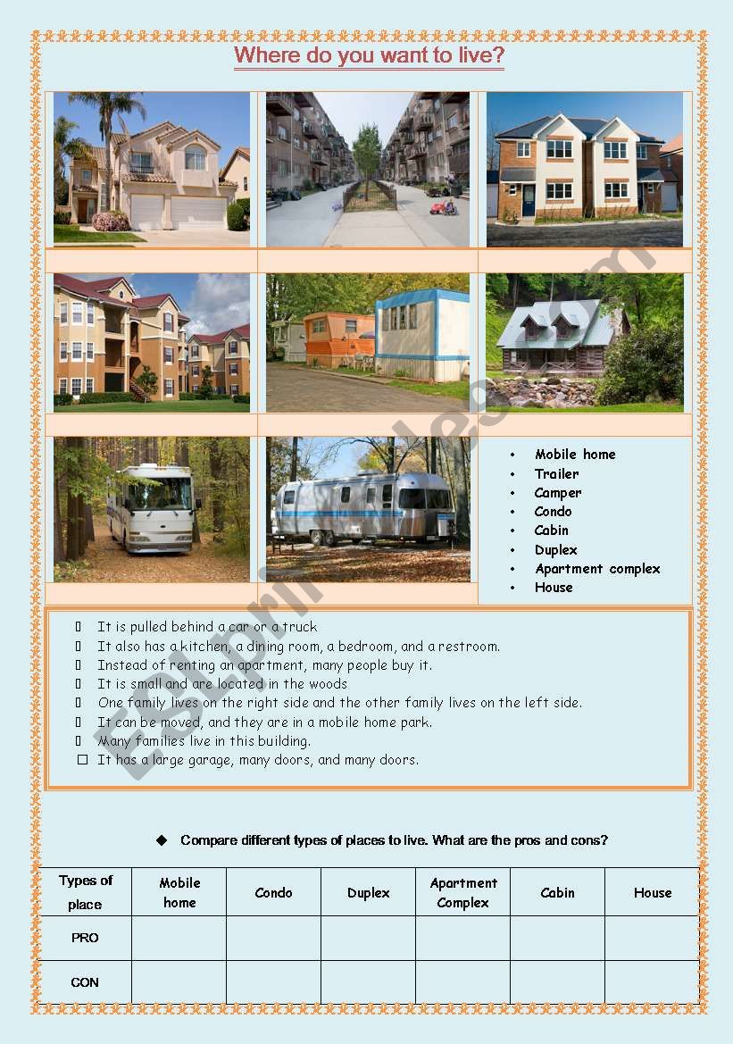 moving home worksheet