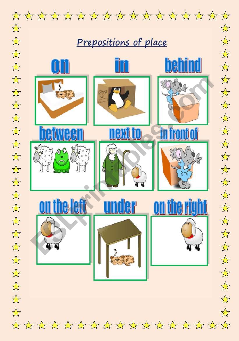 prepositions of place worksheet