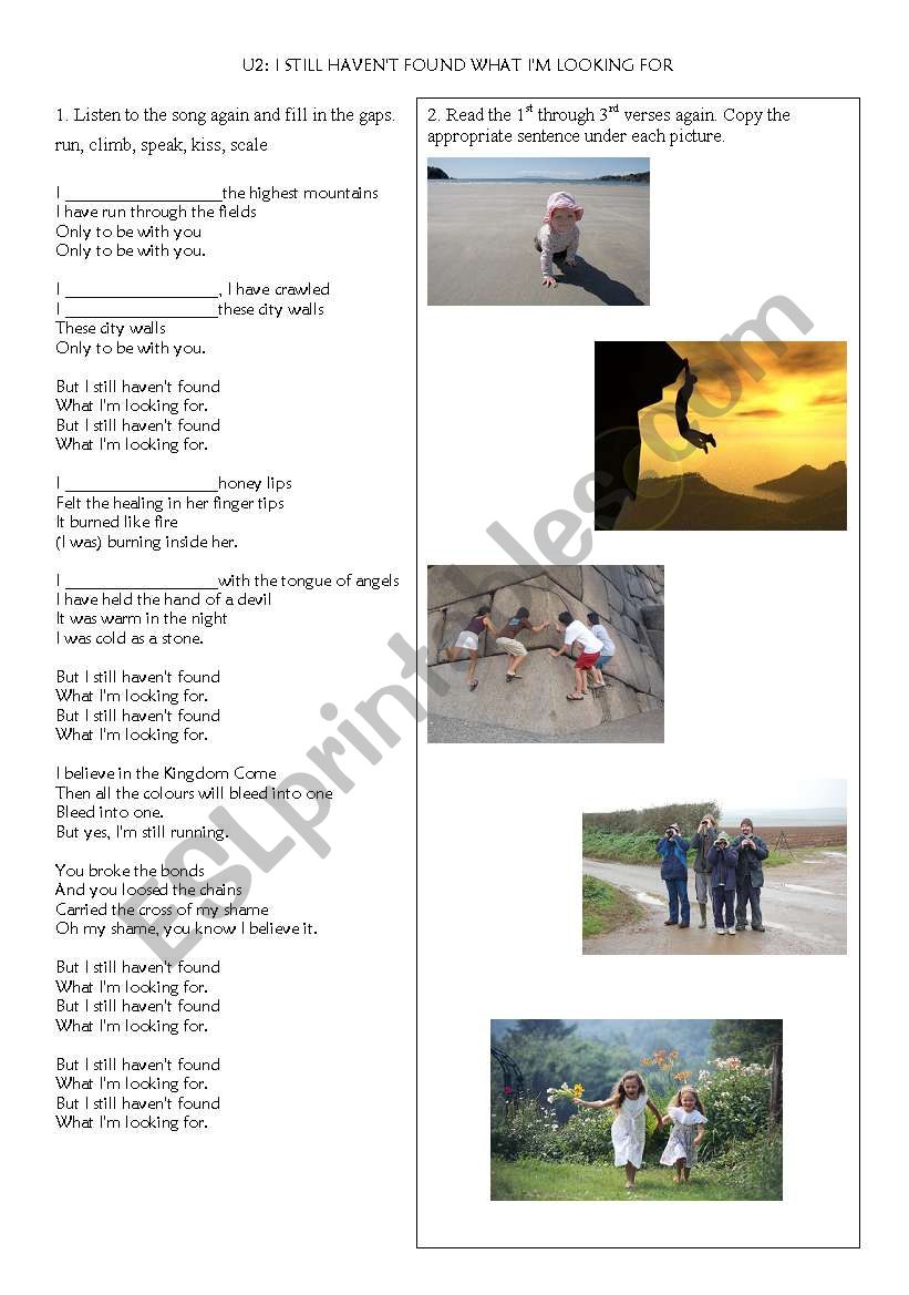 Present Perfect with U2 worksheet