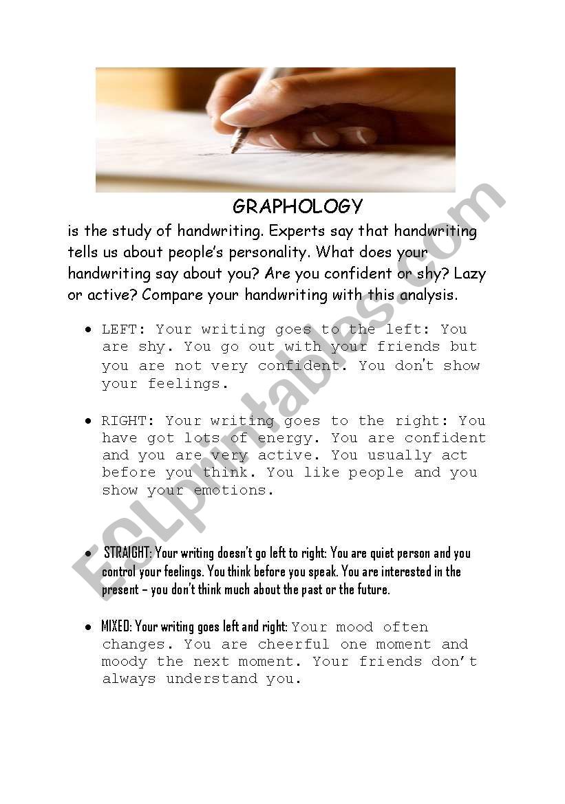 Reading text - Handwriting worksheet