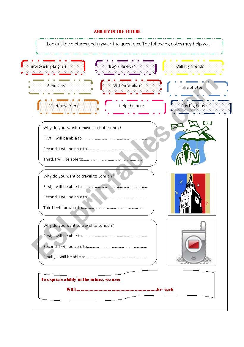 ABILITY IN THE FUTURE worksheet