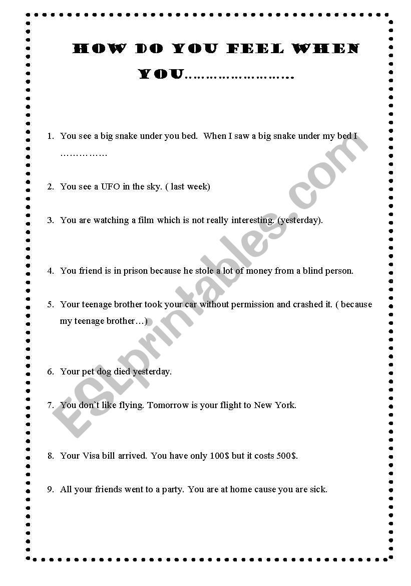 How do you feel? worksheet