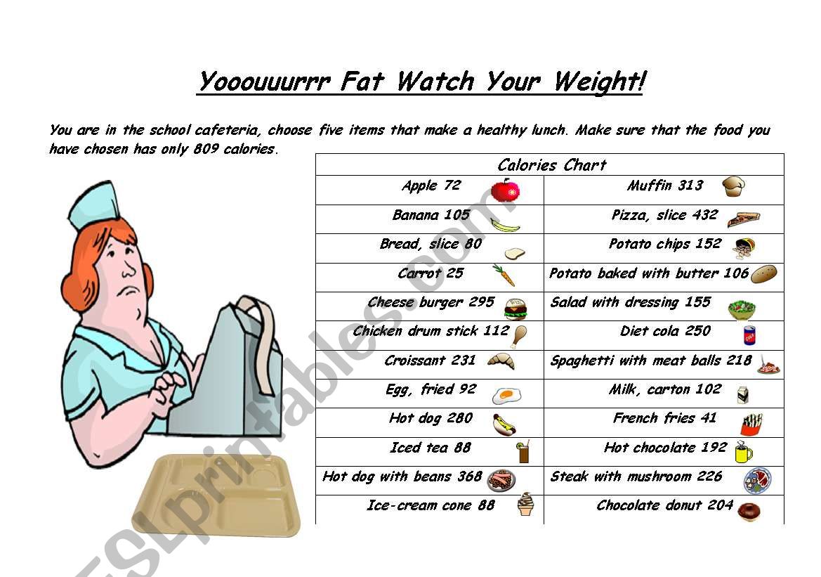 Watch Your Weight worksheet